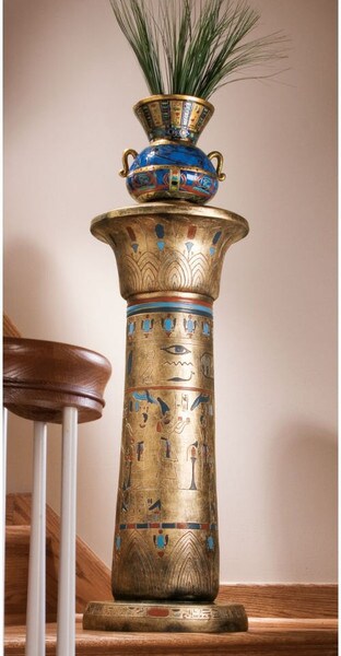 Golden Pedestal of the Egyptian Kings Sculptural Column Tall Display